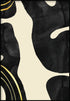Formes noires à droite en or véritable Poster